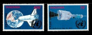 Tanzania 1992 - Intl Space Year, Apollo-Soyuz - Set of 2v - Scott 956, 962 MNH