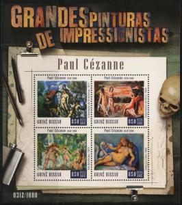 GUINEA BISSAU  2016 GREAT IMPRESSIONIST PAINTERS PAUL CEZANNE SHEET  MINT NH