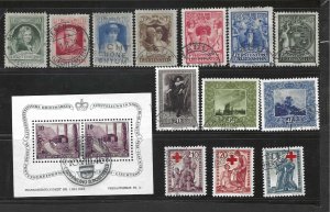 LIECHTENSTEIN 1920-1946 SCOTT # 90-93, B11-13, B15-17, B18, B19-21