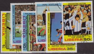 LIBERIA CTO Scott # 820-825 Soccer Football World Cup (6 Stamps) -b