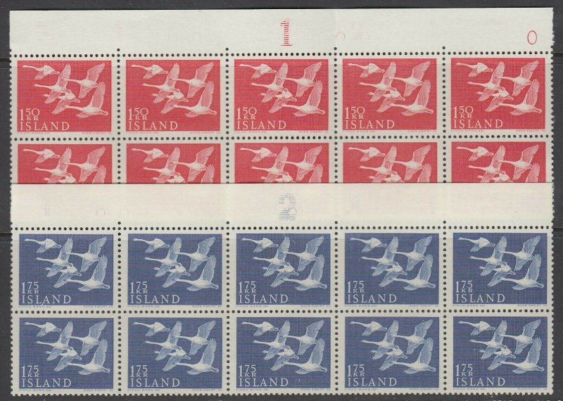 Iceland, Scott 298-299, MNH block of ten