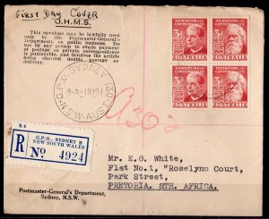 Australia 1951 Sc#240/241 FOUNDATION OF THE COMMONWEALTH SYDNEY TO SOUTH AFRICA