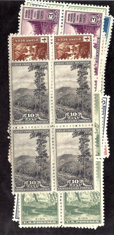 740-749 Mint,OG,NH... Blocks of 4... SCV $63.80... Well Centered Set