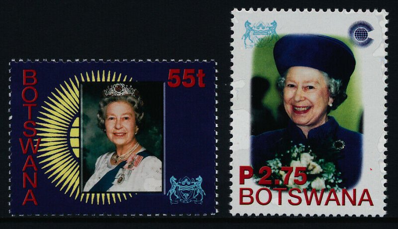 Botswana 739-40 MNH Queen Elizabeth Golden Jubilee, Flowers