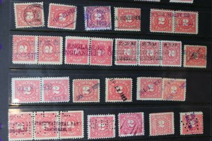 US sc#R229 252 red pink Documentary revenue cancel variety perfin SOTN Co dated