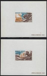 Gabon C178-80 Deluxe Sheets MNH Horse, Military, Ship