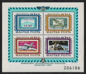 Hungary Icarus Space Aerofila Exhibition Budapest MS 1974 MNH SG#MS2917