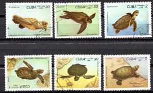 CUBA, yr.1983, TURTLES., #2617-2622