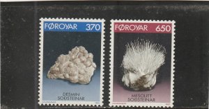 Faroe Islands  Scott#  241-242  MNH  (1992 Minerals)