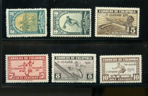 COLOMBIA  SCOTT #421/36 BARRANQUILA OLYMPIC GAMES   MINT  HINGED