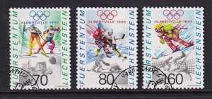 Liechtenstein   #973-975  cancelled  1991  winter olympics