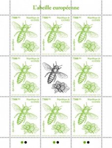 Guinea - 2020 European Honey Bee - 8 Stamp Sheet - GU200221c3