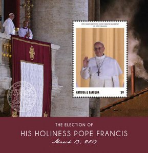 Antigua & Barbuda - 2013 Pope Francis Elections - Souvenir Sheet - MNH