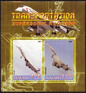 Malawi 2007 Transportation Aviation Concorde Tu-144 Sheet MNH