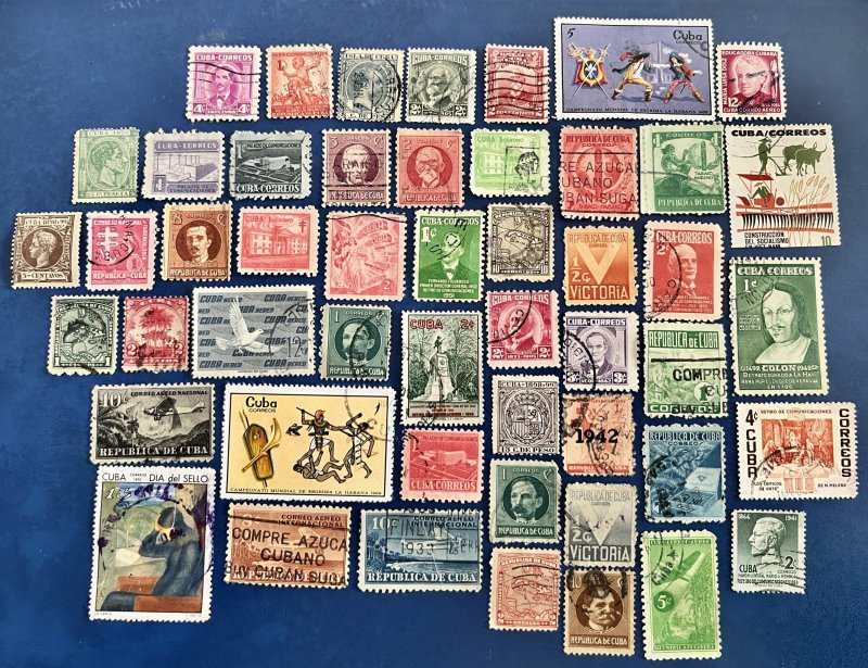 50 Stamp CUBA Fun Pack // Lot of 50 Different Cuban Stamps // Used