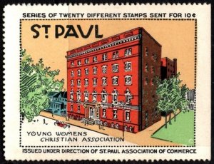 Vintage US Poster Stamp Christian Association Saint Paul Association Of Commerce