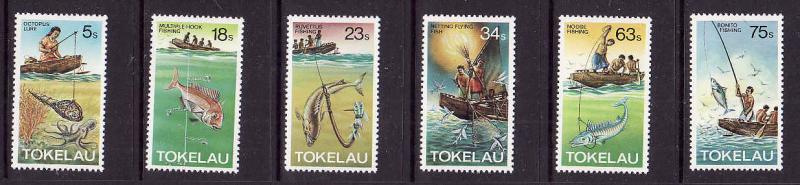 Tokelau-Sc#85-90-Unused NH set-Fishing Methods-1982-