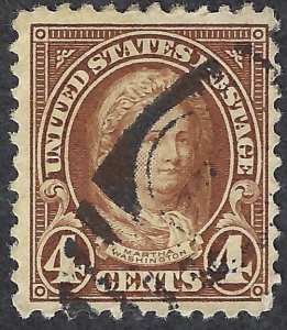 United States #556 4¢ Martha Washington (1922-25). Yellow brown. Used.