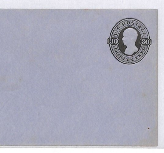 USA Postal Stationery Cover 30c Black HAMILTON Blue Envelope Scott.208 XU123