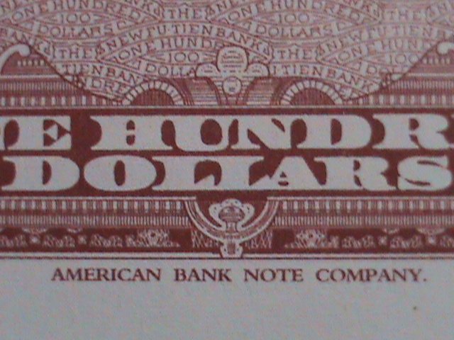 ​CHINA-THE FU-TIEN BANK $100 BANK NOTE PRINTING BY AMERICAN BANKNOTE CO.UNC-VF