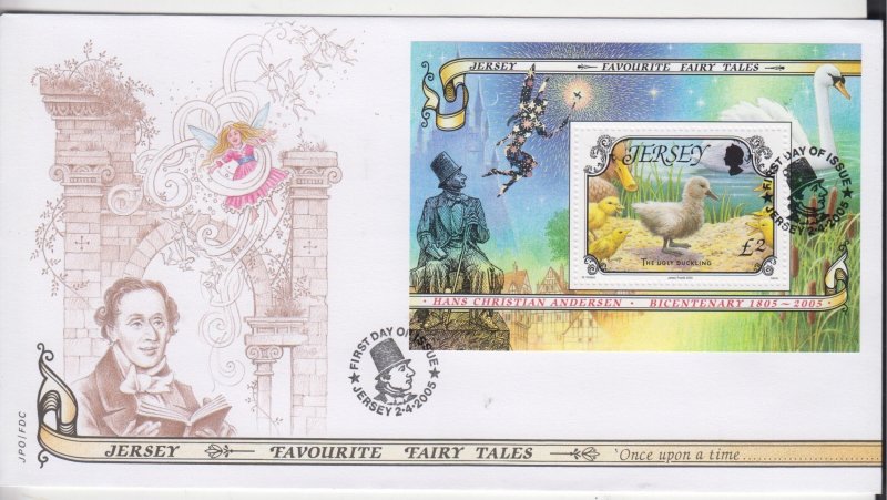 Jersey 2005 Fairy Tales,  Miniature Sheet,    on FDC