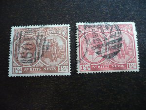 Stamps - St. Kitts-Nevis - Scott# 40-41 - Used Part Set of 2 Stamps