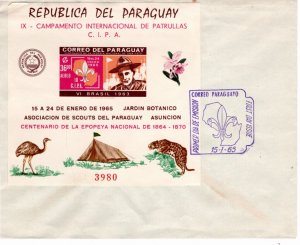 Paraguay 1965 Sc 857a IMPERFORATE souvenir sheet FDC