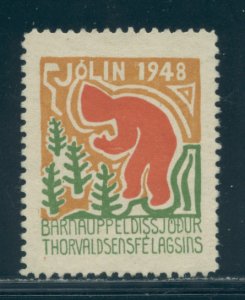 Iceland 1948 Christmas Seal cgs