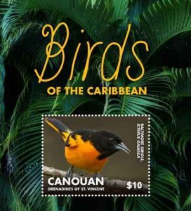 CANOUAN 2015 - BIRDS OF THE CARIBBEAN - SOUVENIR SHEET - MNH