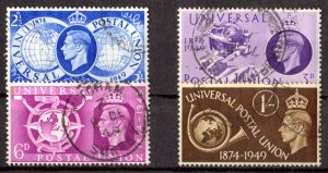 Great Britain 1949 Sc#276/279 UPU 75th.ANNIVERSARY Set (4) USED