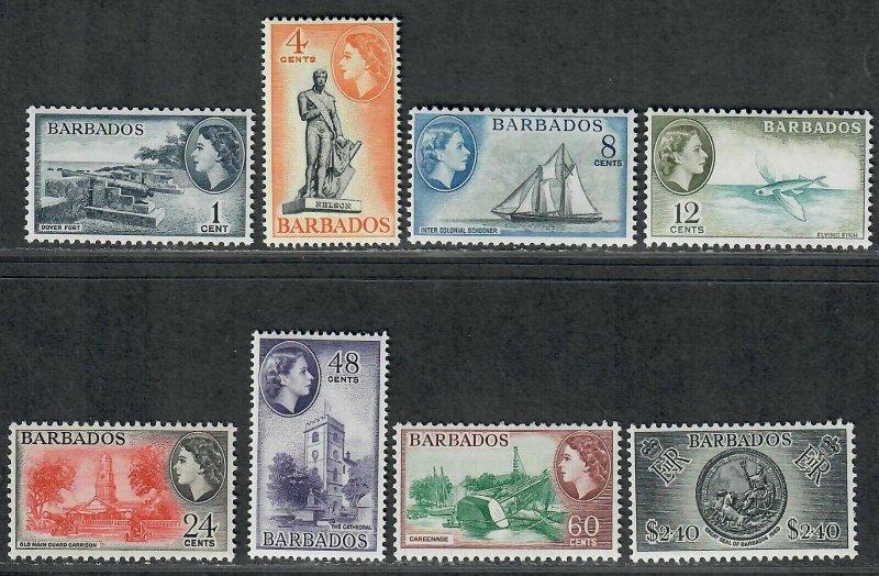 $Barbados Sc#257-264 M/NH/VF, complete set, Cv. $21.70