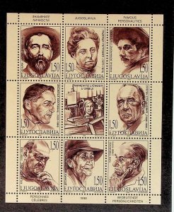 YUGOSLAVIA Sc 2412 NH MINISHEET OF 1998 - FAMOUS PEOPLE - (JS23)