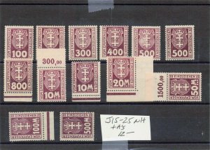 DANZIG   J15-25  +  A's   MNH