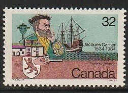 1984 Canada - Sc 1011 - MNH VF - 1 single - Jacques Cartier & Ship