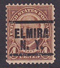 United States (1930) Sc 685 (1) used, precancel Elmira NY