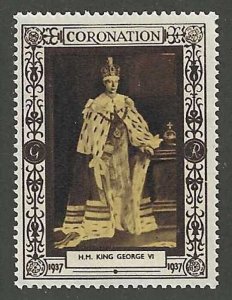 Great Britain, 1937, H.M. King George VI Coronation Poster Stamp