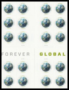 US 4740 Earth global F cross gutter block 20 B MNH 2013