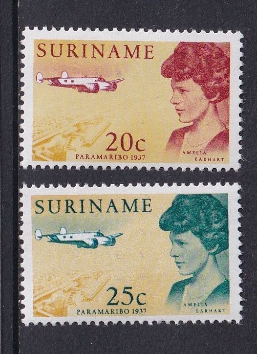 Surinam  #345-346  MNH 1967 Amelia Earhart . complete set