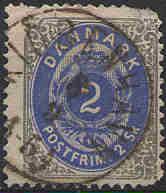 Denmark - #16 -Used- 1871 - Royal Emblems - 2s - SCV-22.50