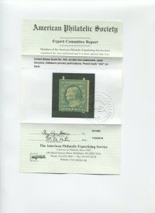343 FRANKLIN ATTLEBORO STAMP CO PRIVATE VENDING USED COIL STAMP WITH APS CERT