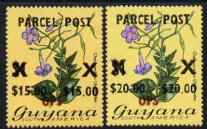 Guyana 1981 Official Parcel Post Surcharge set of 2 unmou...