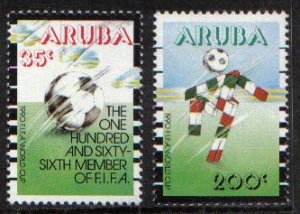 Aruba  #59-60  MNH  1990    Football world cup soccer  Italy