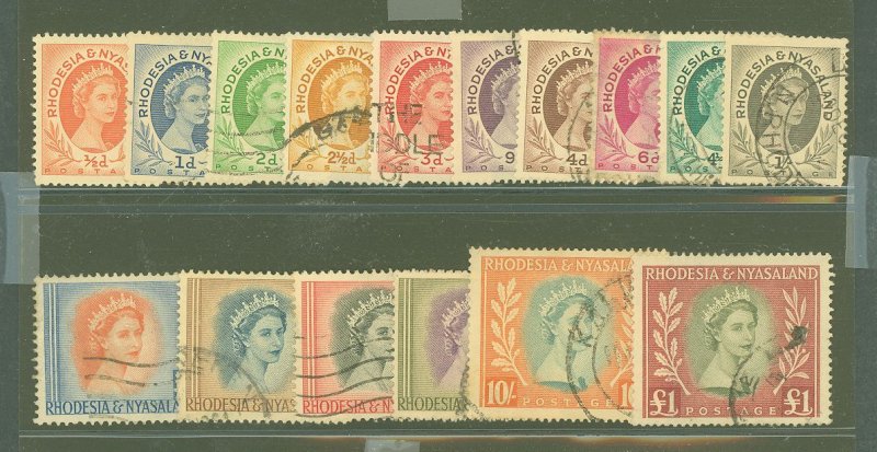 Rhodesia & Nyasaland #141-55 Used Single (Complete Set)