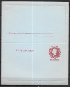 New Zealand Postal Stationery Letter Card 25c Queen Elizabeth Unused