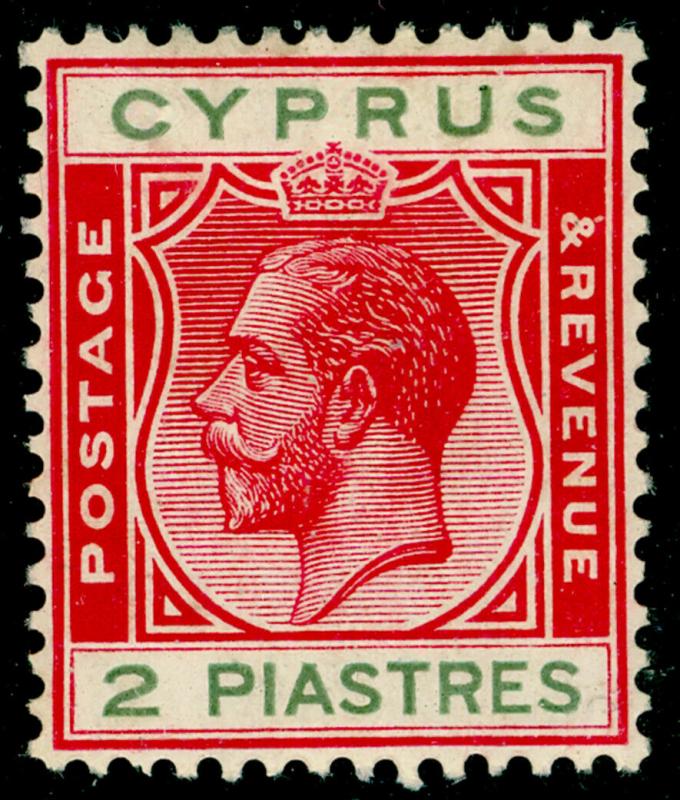 CYPRUS SG108, 2pi carmine & green, LH MINT.