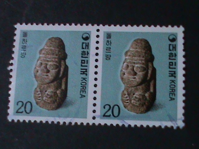 KOREA-1981 SC#1255- ST.163-TOLHARUBANG-STONE FATHER-USED-PAIR-VF-51-YEARS OLD