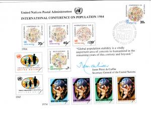 UN SC25 Population Souvenir Card New York Cancel FDC