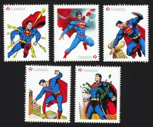 SUPERMAN = Comic Book = Comics = set 5 stamps from SS Canada 2013 #2677a-e MNH