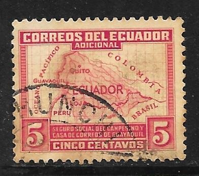 Ecuador RA41: 5c Map of Ecuador, used, VF