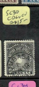 BRITISH EAST AFRICA (P1205B)  ARMS  7 1/2A  SG  30    MOMBASA CDS  VFU 